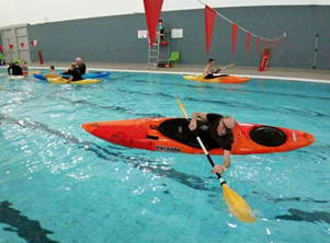 Kayaking in a pool